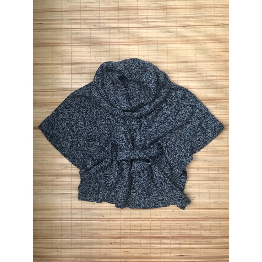 🖤 Grey Woven Pullover // Space Dyed // Cowl + Tie